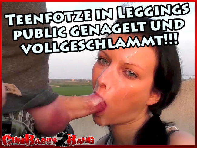 Teenfotze in Leggings public genagelt und vollgeschlammt!!!