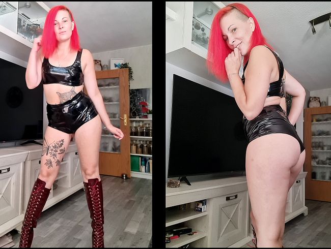 GEILES LATEX OUTFIT. HEIßER GEILER VORGESCHMACK