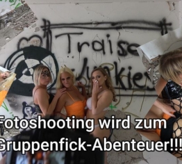 Waaas??? Aus Fotoshooting entwickelt sich spontan ein outdoor Gruppenfick!