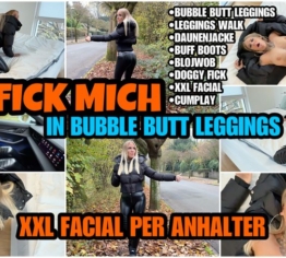 FICK MICH IN BUBBLE BUTT LEGGINGS | XXL Facial per Anhalter